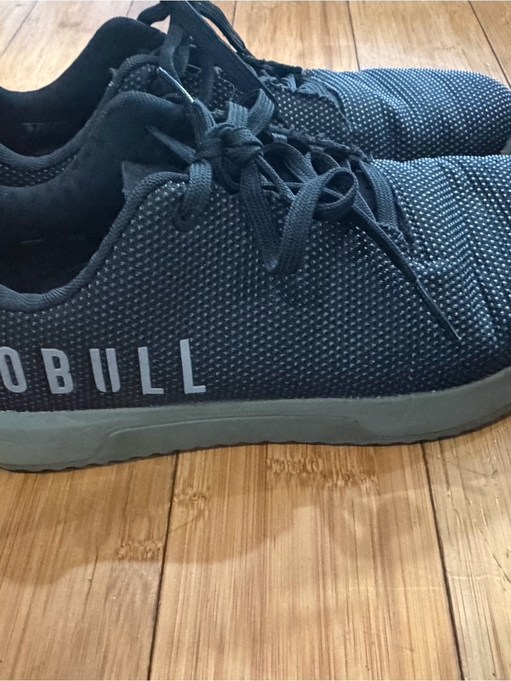 NOBULL Men’s Black Knit Trainer with Gray Sole